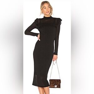 Smythe Ruffle Knit Midi Dress